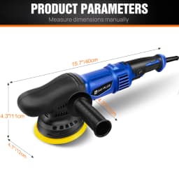 920W Dual Action Electric Polisher Buffer with 120mm Plate 6 Variable Speeds 2800-5800RPM Sponge & Wool Pad for Polishing And Buffering