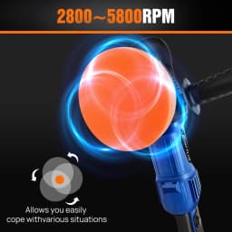 920W Dual Action Electric Polisher Buffer with 120mm Plate 6 Variable Speeds 2800-5800RPM Sponge & Wool Pad for Polishing And Buffering