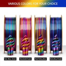 ERYONE 3KG PLA Silk Twist Rainbow Premium Shiny Filament 3D Print, Multicolor, PLA Silk Twist Rainbow Filament, 1KG/Spool