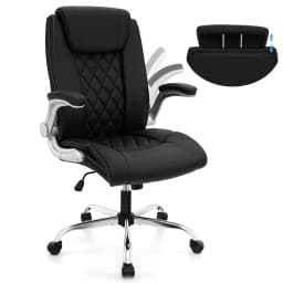 GOFLAME PU Leather Office Chair Height Adjustable Executive Chair-Black