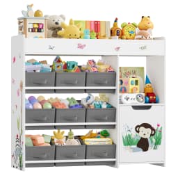Children's shelf with 9 boxing, shelf for the children's room with a bookshelf, toy shelf for the children's room