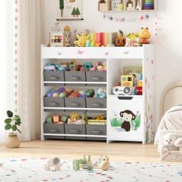 Children's shelf with 9 boxing, shelf for the children's room with a bookshelf, toy shelf for the children's room