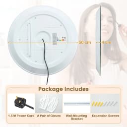 ERGOMASTER Bathroom Led Vanity Mirror Dimmable Vanity Wall Mirror w/3 Colors Lights