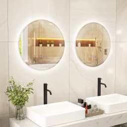 ERGOMASTER Bathroom Led Vanity Mirror Dimmable Vanity Wall Mirror w/3 Colors Lights