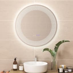 ERGOMASTER Bathroom Led Vanity Mirror Dimmable Vanity Wall Mirror w/3 Colors Lights