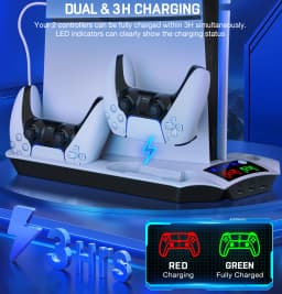 BEBONCOOL S6000 Vertical Stand For PS5 Slim/PS5 Cooling Station Notebook-Grade Cooler Playstation 5 Dual Fast Controller Charger