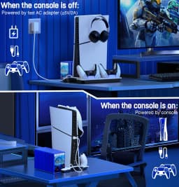 BEBONCOOL S6000 Vertical Stand For PS5 Slim/PS5 Cooling Station Notebook-Grade Cooler Playstation 5 Dual Fast Controller Charger