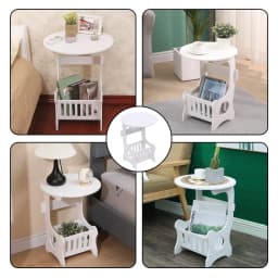 Bedside Table Mini Round Coffee Tea Table Nightstands for Bedroom Simple Small Cabinet Bedroom Furniture Bed Table