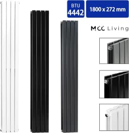 mcc direct Radiator Horizontal Vertical Designer Flat Panel Central Heating Radiator 1800X272mm Double
