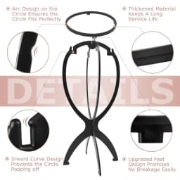 10pcs Wig Stand Durable Easy Assembly Wig Cap Holder Portable Plastic Hair Hat Displaying Stand Ideal for Home Salon Travel Use