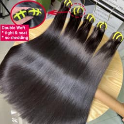 16A Vietnamese Raw Hair Bone Straight Bundles 100% Unprocessed Human Hair Extensions Double Weft 10-36Inch Natural Color #1B