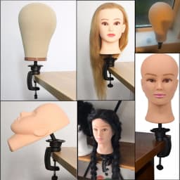 Adjustable Model Mannequin Training Head Wig Stand Holder Desk Table Clamp Black Color 1 Piece