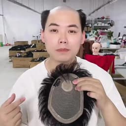 Synthetic Men Natural Fake Hairpiece Black False Hair Cover Effectively Cover Thinning Hair Male Clips-On Short Hair Wig
