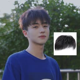 Synthetic Men Natural Fake Hairpiece Black False Hair Cover Effectively Cover Thinning Hair Male Clips-On Short Hair Wig