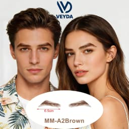 VEYDA Fake Eyebrow Women Or Man Hair Brazilian Hair Invisible Handmade 100% Human Hair Fake Eyebrows Hand Tied False Eyebrows
