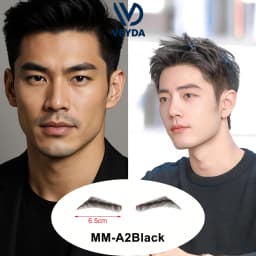 VEYDA Fake Eyebrow Women Or Man Hair Brazilian Hair Invisible Handmade 100% Human Hair Fake Eyebrows Hand Tied False Eyebrows