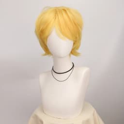 Synthetic Unisex 12 Inches Short Cosplay Hair Party White Red Pink Blonde Orange Yellow Wigs with Bangs Lolita Wig For Men Women