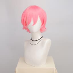Synthetic Unisex 12 Inches Short Cosplay Hair Party White Red Pink Blonde Orange Yellow Wigs with Bangs Lolita Wig For Men Women