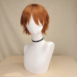 Synthetic Unisex 12 Inches Short Cosplay Hair Party White Red Pink Blonde Orange Yellow Wigs with Bangs Lolita Wig For Men Women