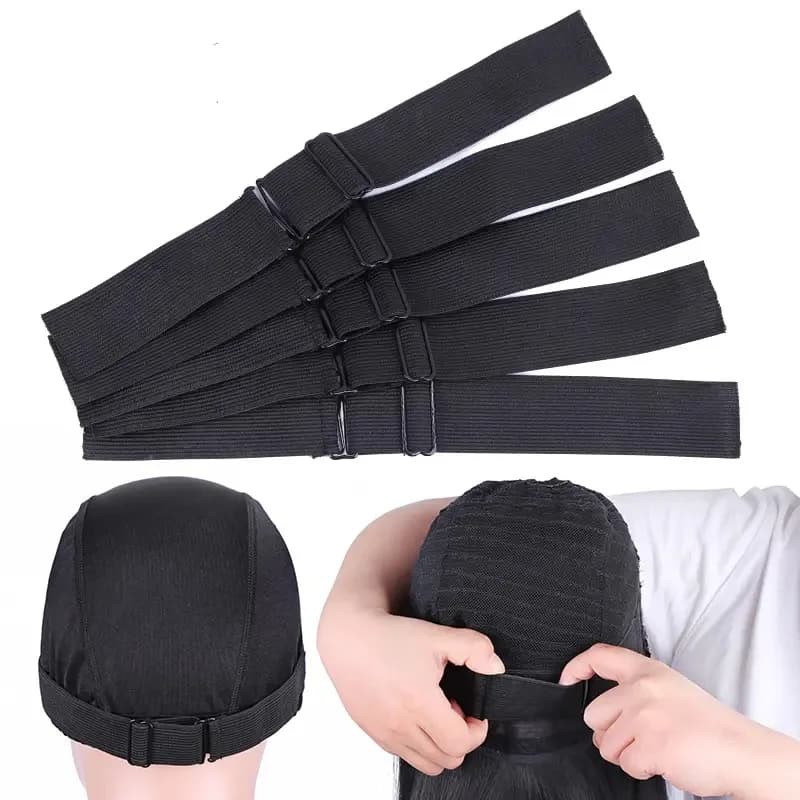 1-25 Pieces Black 3 cm Adjustable Wig Elastic Bands Adjustable Elastic Wig Straps for Making Wig Cap Accessories wig tools ﻿