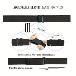 1-25 Pieces Black 3 cm Adjustable Wig Elastic Bands Adjustable Elastic Wig Straps for Making Wig Cap Accessories wig tools ﻿
