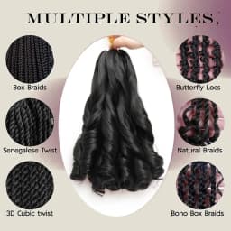 French Curl Braiding Hair 12/16/24Inch French Curl Crochet Braids Short Curly Crochet Hair Bouncy Synthetic Knotless Braiding