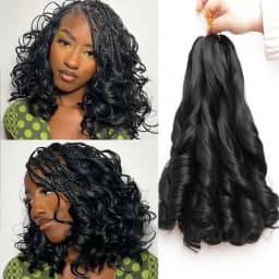 French Curl Braiding Hair 12/16/24Inch French Curl Crochet Braids Short Curly Crochet Hair Bouncy Synthetic Knotless Braiding