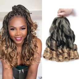 French Curl Braiding Hair 12/16/24Inch French Curl Crochet Braids Short Curly Crochet Hair Bouncy Synthetic Knotless Braiding