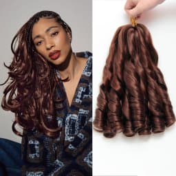 French Curl Braiding Hair 12/16/24Inch French Curl Crochet Braids Short Curly Crochet Hair Bouncy Synthetic Knotless Braiding