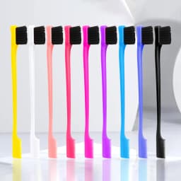 Hair Anti-Static Edge Brush Comb 2-in-1 Double-Sided Edge Control Brush Hair Styling Tool With Comb, Special for Real Hair Wigs