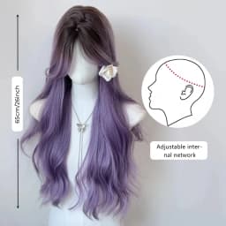 OLACARE Long Body Wave Black Brown Purple Cosplay Wigs Heat Resistant Synthetic Wigs Middle Part Natural Lolita LM Wigs Women