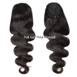 Body Wave Drawstring Ponytail Natural Black Brazilian 100% Real Human Hair Ponytail Clip In Hair Ponytail Extensions For Women