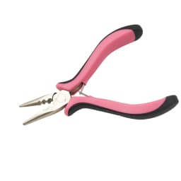 Mini Pink 3 Holes Hair Extensions Plier For Feather/Micro Nano Ring Hair Extensions Opener and Removal Tool Straight Nose Pliers