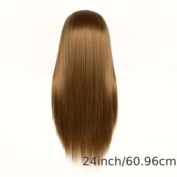 24 Inch Mannequin Head, Make up Cosmetology Manikin Practice Doll Head with Hair, Braiding Hairdressing Head