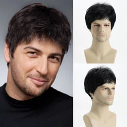 Short Natural Curly Hair For Male Young Men Heat Resistant Fiber Synthetic Wigs