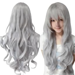 Synthetic Hair Pure White Lolita Long Cosplay Wig Curly Inuyasha Anime Wigs Griffith Halloween Costume Wig for Girl