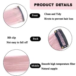 5 pcs/set 18 Inch Colored Clip In Hair Extensions Long Curly Synthetic Highlight Hairpieces Colorful Streak Hair For Women