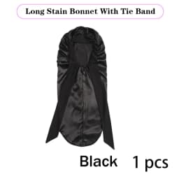 Long Satin Bonnet Solid Color Extra Large Sleep Cap With Long Tie Hair Bonnet For Black Women Hair Care Cap For All Hair Types