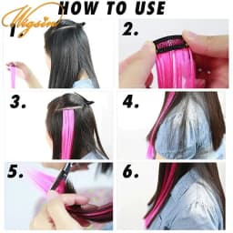 WIGSIN Synthetic Long Straight Hair Extension Rainbow Colorful Hairpiece Purple Red Blue Hairpiece For Women