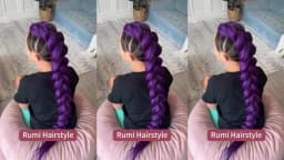 Synthetic 24Inch Purple Braiding Hair Extensions for Crochet Braids DIY Jumbo Ponytail Braid,Ru Mi Hairstyle,Multi-colored Hair