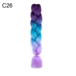 Synthetic Ombre Braiding Hair 24Inch 1Pack Pre Stretched Box Jumbo Colorful Crochet Extensions for Women