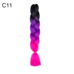 Synthetic Ombre Braiding Hair 24Inch 1Pack Pre Stretched Box Jumbo Colorful Crochet Extensions for Women