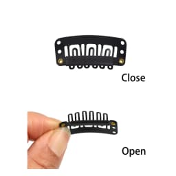 100Pcs Hair Clips with Back Rubber 32mm/28mm Wig Comb Clips Metal Snap Clip Wig Accessories for Hair Extensions DIY