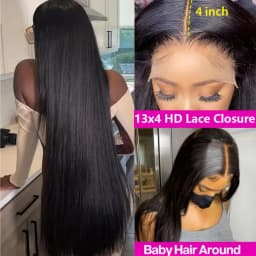200 Density Bone Straight 5×5 13x6 Hd Lace Frontal Wig Glueless Wear and Go 13x4 Brazilian Human Hair Natural Black