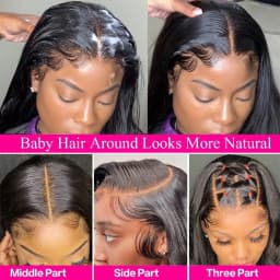 200 Density Bone Straight 5×5 13x6 Hd Lace Frontal Wig Glueless Wear and Go 13x4 Brazilian Human Hair Natural Black