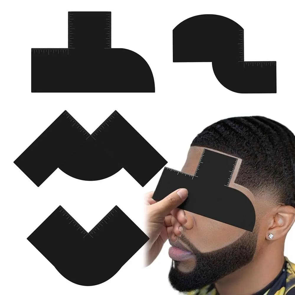Reusable Barber Card Color Enhancement Easy Clean with Measurement Beard Line up Tool Black Hairline Maker for Styling