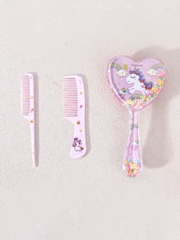 3-Piece Hair Comb Set with Cute Cartoon Pattern Hair Brushes and 2 Combs, Both Dry and Wet, Gift, Special for Real Hair Wigs