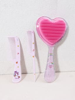 3-Piece Hair Comb Set with Cute Cartoon Pattern Hair Brushes and 2 Combs, Both Dry and Wet, Gift, Special for Real Hair Wigs