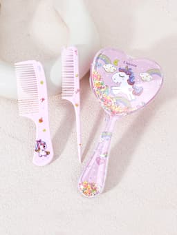 3-Piece Hair Comb Set with Cute Cartoon Pattern Hair Brushes and 2 Combs, Both Dry and Wet, Gift, Special for Real Hair Wigs