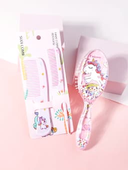 3-Piece Hair Comb Set with Cute Cartoon Pattern Hair Brushes and 2 Combs, Both Dry and Wet, Gift, Special for Real Hair Wigs